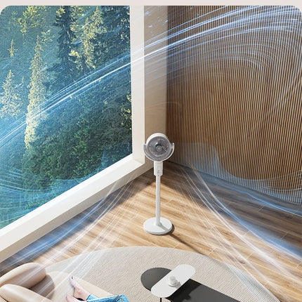 Ventilatore a Turbina Elettrica da Pavimento, Ventilatore a Cinque Velocità Regolabili, Altezza Regolabile, Ricaricabile