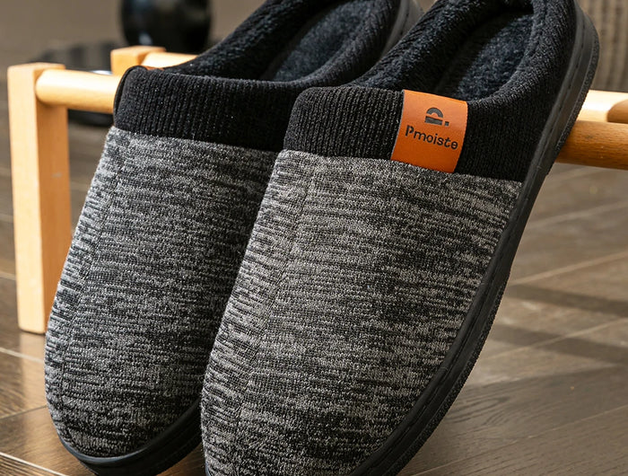 Pantofole invernali da uomo TPR antiscivolo memory foam caldo morbido durevole cuscino casual patchwork scarpe da interno