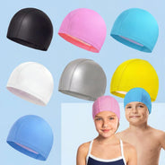 Cuffia da nuoto impermeabile in PU per bambini Adulti Cuffia da sub ad alta elasticità non costruita Protezione per le orecchie dei capelli lunghi Cuffia da nuoto unisex