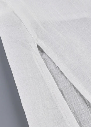 HiLoc Abito lungo bianco allentato casual Robe 2025 Nuovi abiti estivi con scollo a V per le donne Primavera senza maniche Vestaglie dritte Camicia da notte