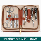 Stainless Steel Manicure 12 Pcs Set Pedicure Tool Portable Nail Clipper Kit with Storage Bag Beauty Grooming Tools