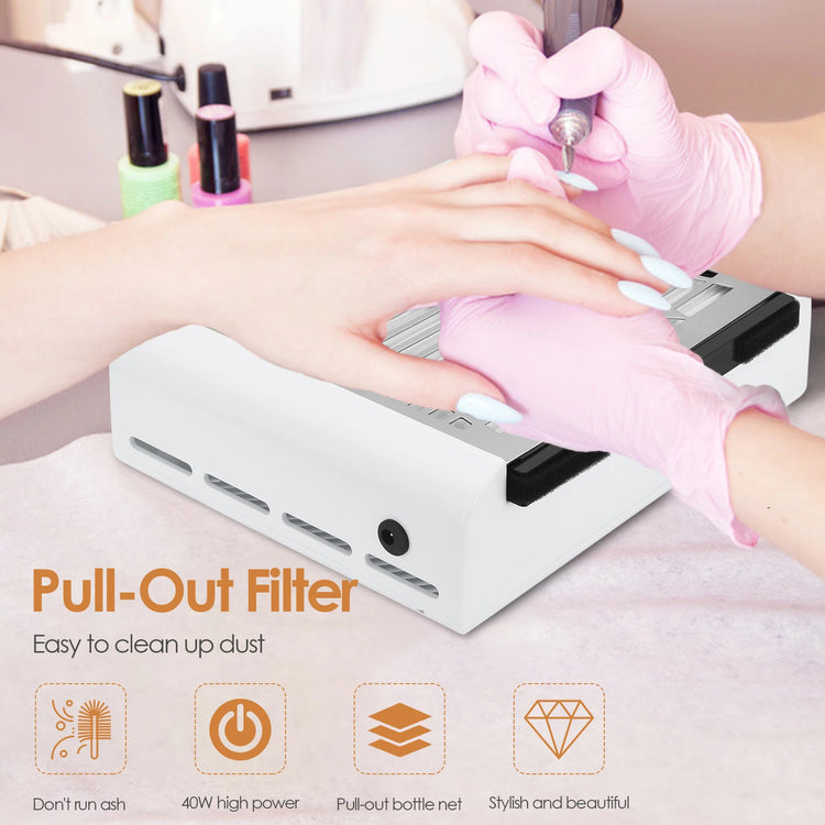 Nail Dust Collector Machine With Filter 40W 4500 RPM Nail Dust Extractor Cleaner Suction Fan Machine
