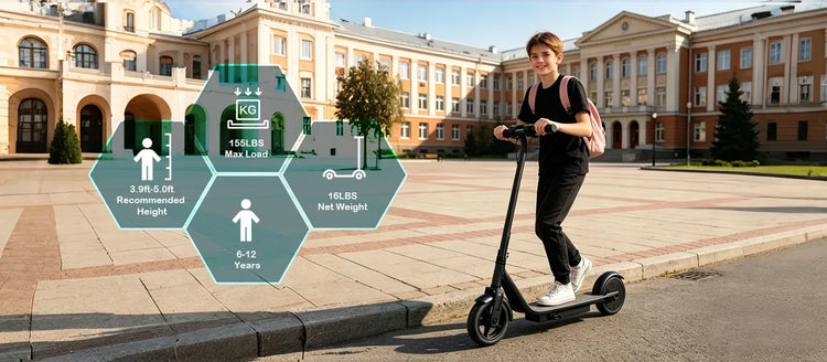 Monopattino Elettrico JUICEASE 15KM/H, Batteria 25V, Freno a Pedale, Motore 250W, Scooter Elettrico per Bambini, Idea Regalo