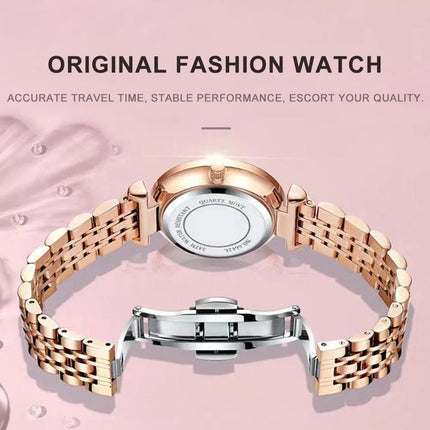 POEDAGAR Orologi al quarzo da donna eleganti di lusso Orologio impermeabile in acciaio inossidabile per donna Orologio da polso da donna alla moda casual reloj platinumshop
