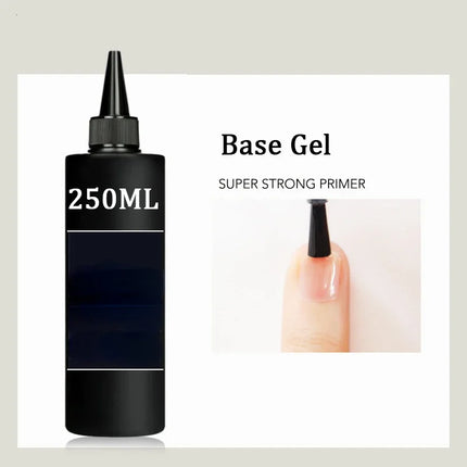 500/250g Base Gel No Wipe Top Coat High Quality Long Lasting Soak Off UV Gel Nail Polish Hybrid Gel Varnish Without Sticky Layer