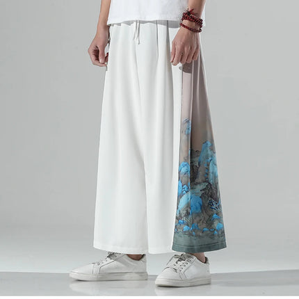 Nuovi pantaloni da uomo e da donna Chinoiserie moda giapponese pantaloni sportivi da uomo larghi di grandi dimensioni abbinati a pantaloni larghi di grandi dimensioni