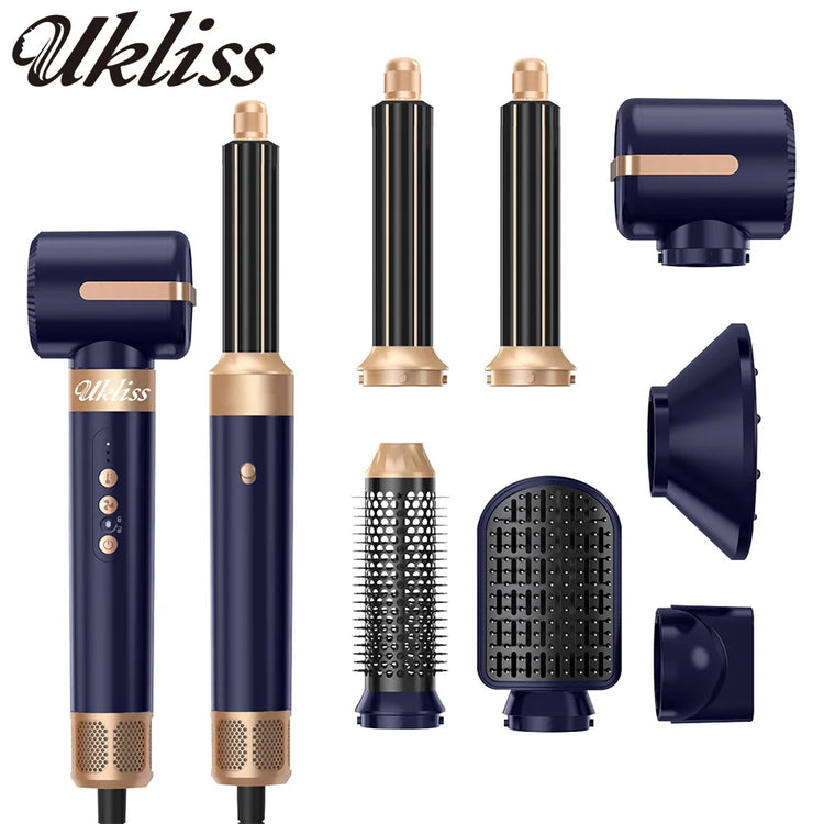7 In 1 Hair Dryer Brush Brushless High Speed Hair Dryer with Diffuser Ionic Blow Dryer Hot Air Styling Comb Auto Hair Curler