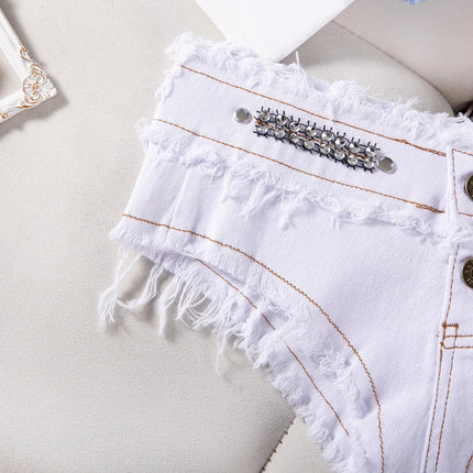 Womens Low Waist Denim Jeans Shorts Hottie Sexy Nightclub Mini Shorts Pants Jeans Slim Young Ladies White Pole Dance Hotpants PlatiNum