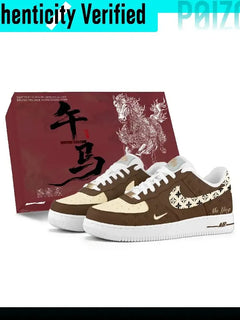 Nike Air Force 1 Skate Shoes Unisex Low-top Brown/Beige CZ0270-106（Team2772-LH）