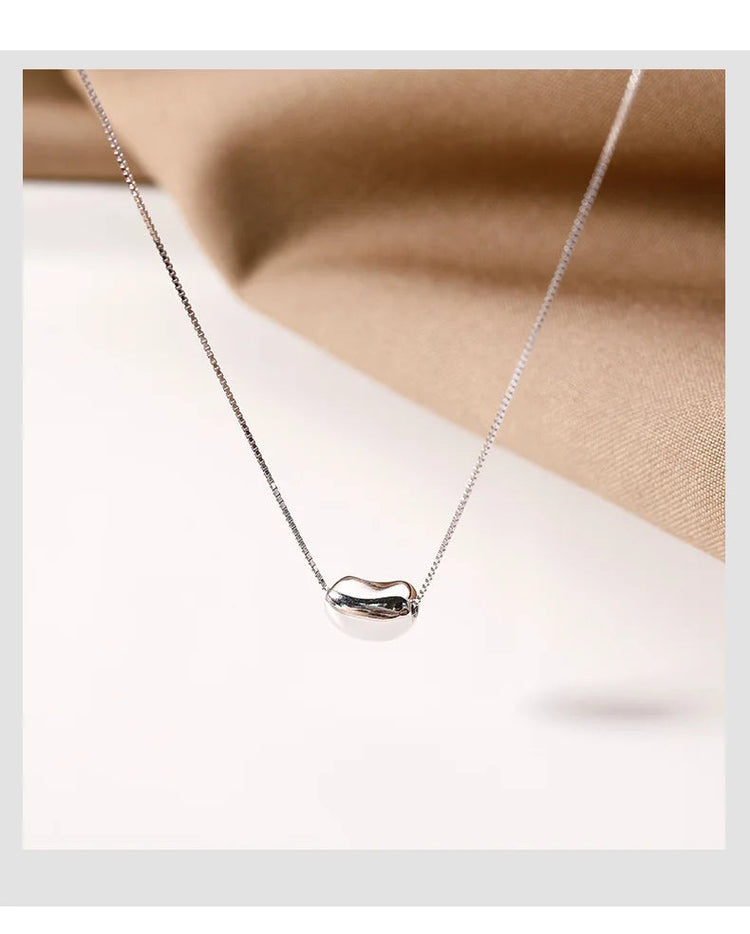 Collana in argento sterling 925 con ciondolo soia Gioielli di moda di alta qualità per catene da donna Regalo di compleanno di nozze PlatiNum