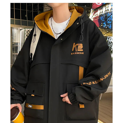 High Quality Men's Casual Hooded Jackets 2026 Spring Autumn Outdoor Coat Youth Streetwear Plus Size M-4XL Top Windproof Clothing