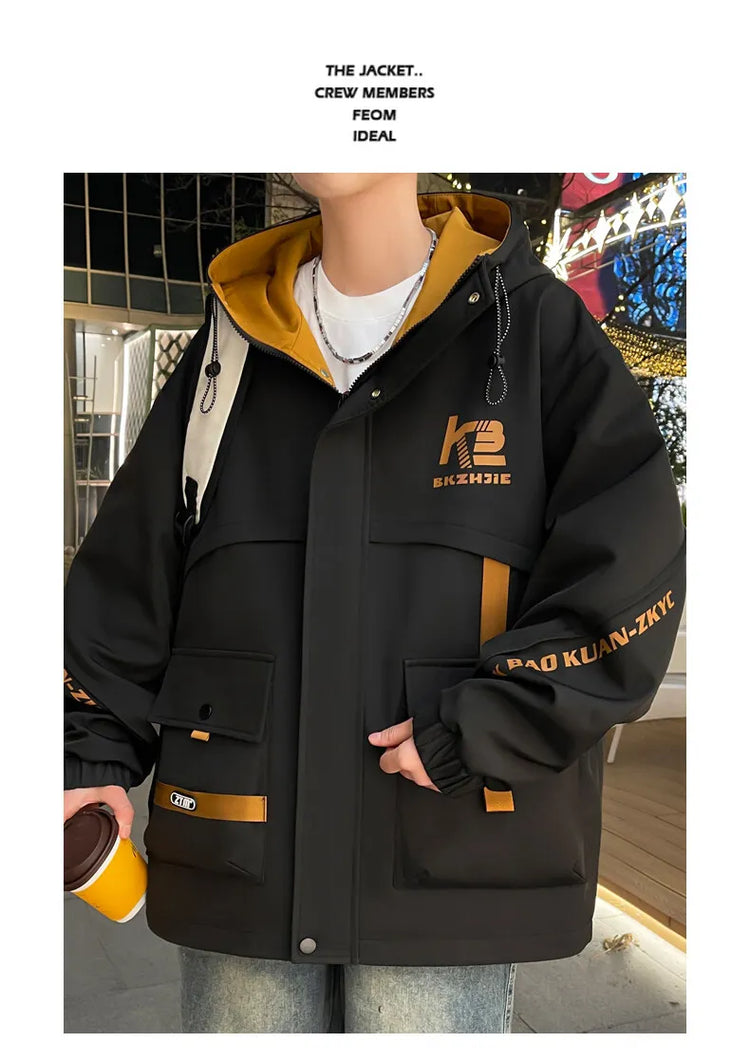 High Quality Men's Casual Hooded Jackets 2026 Spring Autumn Outdoor Coat Youth Streetwear Plus Size M-4XL Top Windproof Clothing