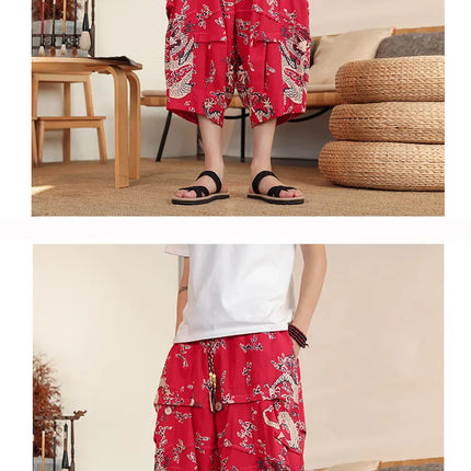 Pantaloncini da Spiaggia Estivi 2026 da Uomo, in Cotone Traspirante, Comodi, Casual, a Gamba Larga, Taglie Forti fino alla 8XL
