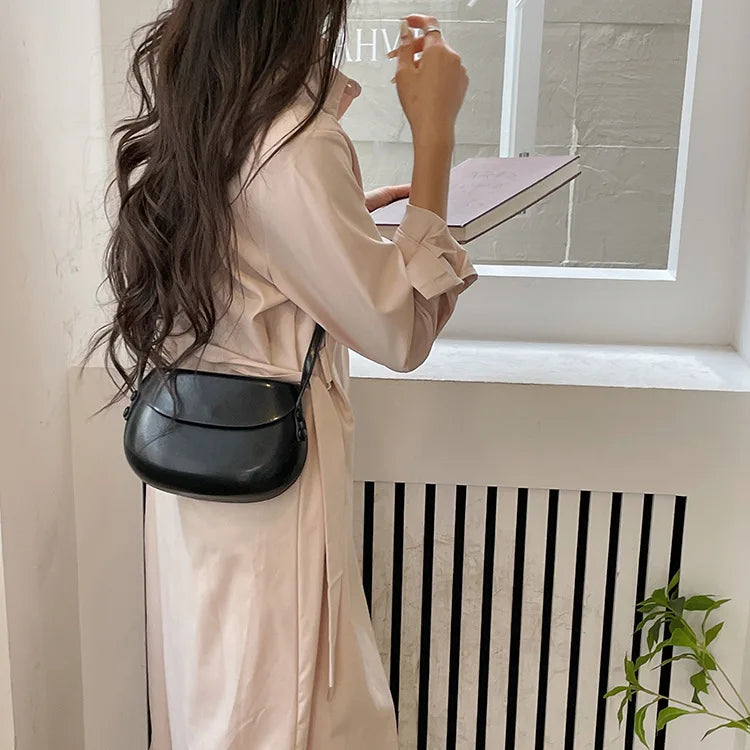 Womens Small Messenger Bag Solid PU Leather Shiny Shoulder Bag Fashion Saddle Bags Flip Buckle Phone Coin Purse Lipstick Storage PlatiNum