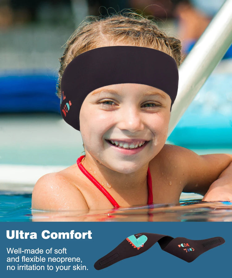 MoKo Fascia per nuoto per bambini Adulti Bambini Neoprene Simpatici nuotatori Fascia per capelli impermeabile per orecchie per uomini e donne