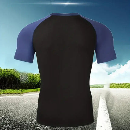 EVERLAST Camicia da Compressione da Uomo + Pantaloncini Sportivi 2 in 1 Set da 2 Pezzi per Il Tempo Libero Respiro Manica Corta Sport Jogging Palestra Marchio di Abbigliamento Stampa platinumshop