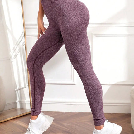 Seamless letter peach yoga pants, hip lifting yoga clothes, tight fitting high waisted sports and fitness pants for women PlatiNum