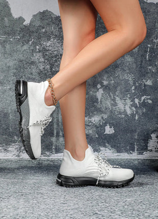 Breathable Socks Shoes Women Lightweight Knitted Casual Sneakers Non-slip Walking Footwear Outdoor Jogging Fitness Sports PlatiNum