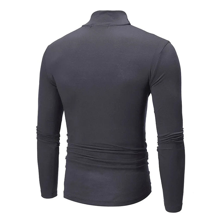 Thermal Underwear Tops Men Spring Clothes Thermal Shirt Autumn Men's Winter Tights High Neck Thin Slim Fit Long Sleeve T-shirt PlatiNum