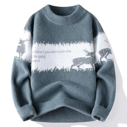 Sweaters men Winter Letter pattern thick sweater men Student youth sweaters autumn Men's wool pullovers full