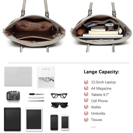 Miss Lulu Handbag DONNA, borsa shopper grande, borsa a tracolla con tracolla regolabile, versione migliorata