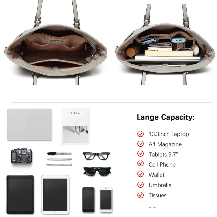Miss Lulu Handbag DONNA, borsa shopper grande, borsa a tracolla con tracolla regolabile, versione migliorata