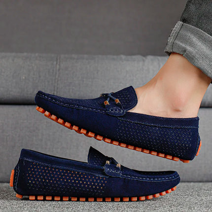 Scarpe Casual da Uomo Estate 2026, Mocassini di Lusso in Vera Pelle, Traspiranti e Comodi per la Guida