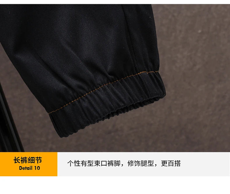 Spring Casual Men Sets Two Pieces Fashion Korean Trend Hooded Jacket + Pants Autumn Baseball Uniform Suit Man Outfit