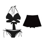 Nuovo Bikini Minimalista e alla Moda in Tre Pezzi con Top a Fascia e Slip Separato per Donna, Ideale per Vacanze e Sorgenti Termali PlatiNum