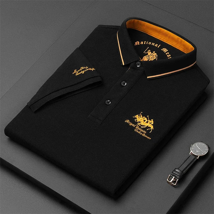 Camicia POLO a maniche corte moda casual ricamata da uomo Top comodo estivo