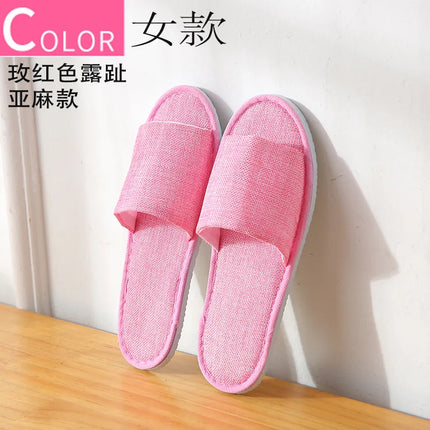 5 pairs/lot men women disposable hotel slippers guest cotton slides home travel SPA slipper hospitality cheap indoor slip-on