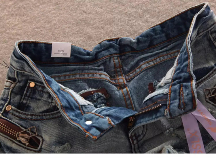 Summer Women Kpop Jean Shorts Abi Y2K 2000s Ripped Denim Hot Pants Grunge Gyaru Japanese American Retro Cyber Punk Harajuku Tide PlatiNum