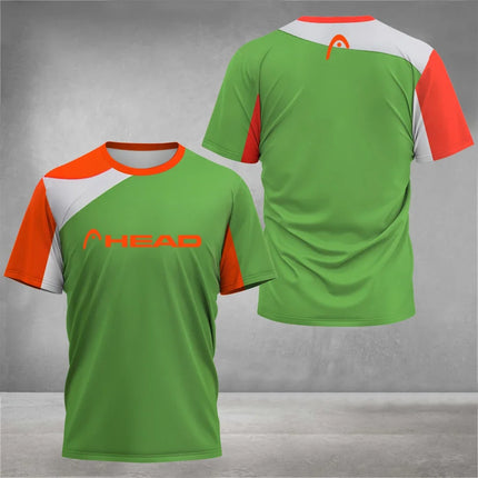 T-shirt respirante d'été pour hommes, T-shirt de badminton de tennis de table d'extérieur, col rond, manches courtes amples, nouveau haut d'escalade