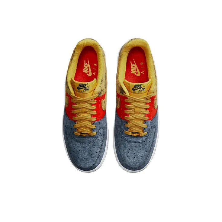 Nike Air Force 1 Skate Shoes Men's Low-top Yellow/Orange/Gray CZ0337-700
