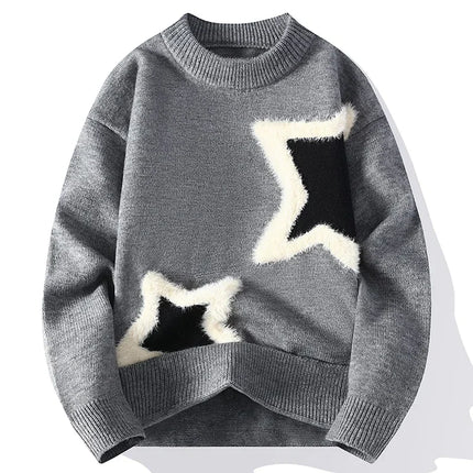 Winter Men Streetwear O-neck Knitted Pullovers Outwear Casual Sweaters New Fashion Man Loose Pullovers Sweaters Male Clothing