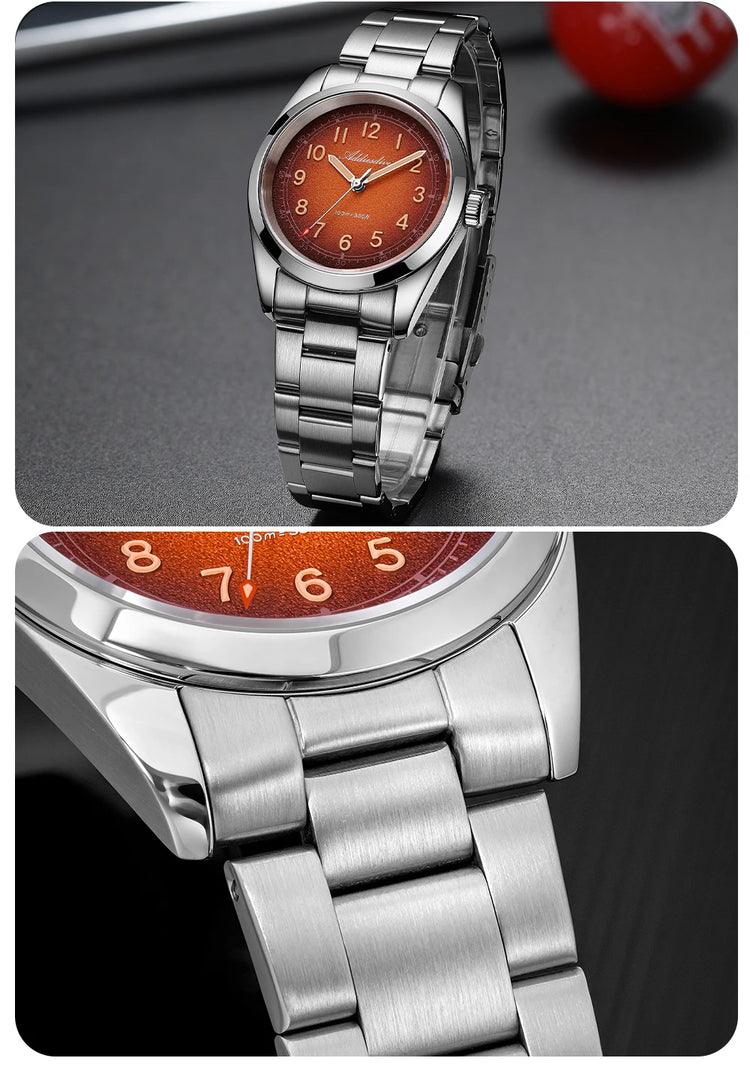 ADDIESDIVE 2026 New 36mm Men's Luxury Quartz Watch Sapphire Crystal 100m Water Resistance Super Luminous Stainless Steel Watch