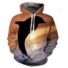 Dolphin Hoodies Kawaii Animal 3D Print Men Women Hooded Sweatshirts Oversized Harajuku Pullovers Y2k Tracksuit Tops Man Clothing