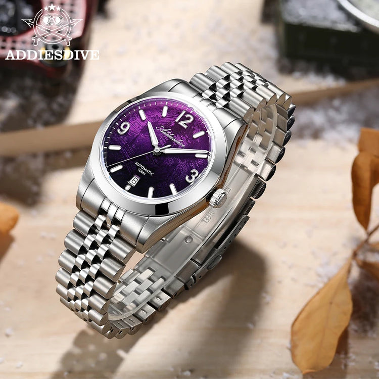 ADDIESDIVE 2026 New Men's Automatic Mechanical Watch 100m Waterproof Sapphire Crystal Calendar Super Luminous Dive Male Watches