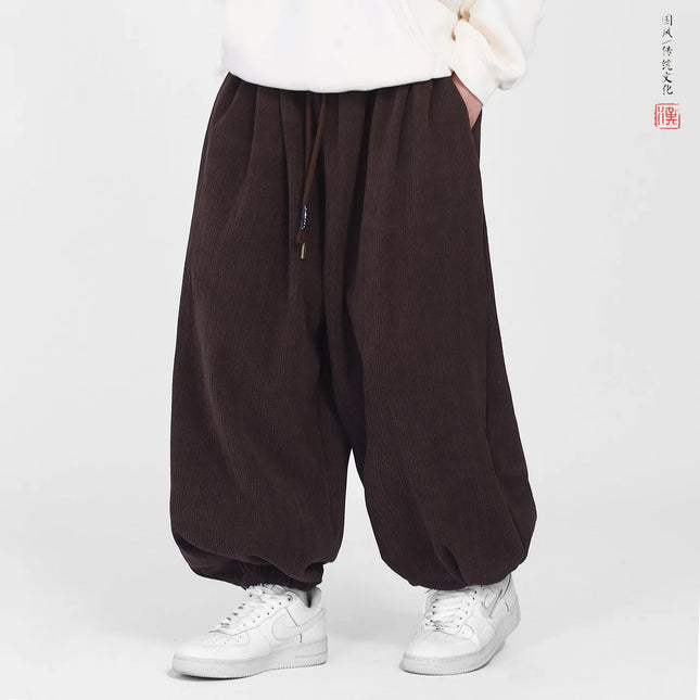 Bequeme Herren-Jogginghosen 2026 Neue übergroße Herren-Mode-Laternenhose einfarbig lässige Hip Hop Harajuku Kordelzug-Hose