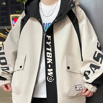 Fashion 2026 Spring Autumn Men's Casual Hooded Jackets Youth High Quality Streetwear Loose Coat Outdoor Windbreaker Top Clothing