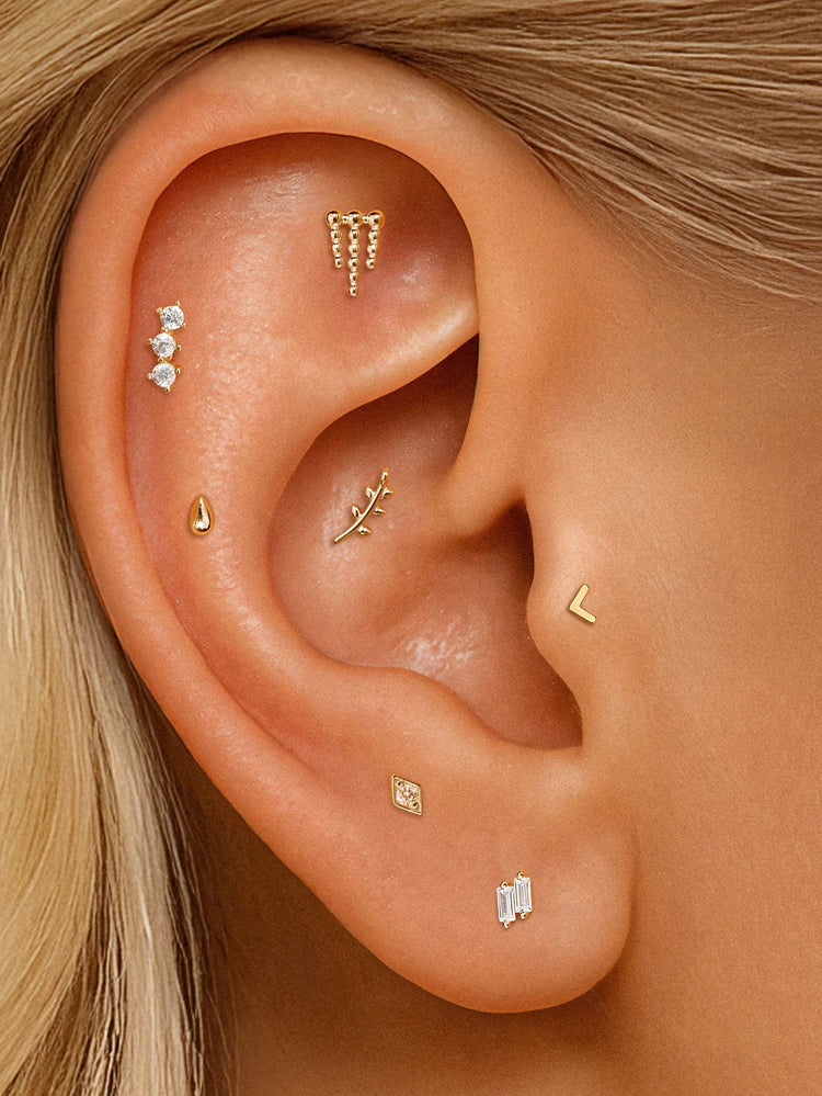 AIDE Heart Round Ball Flat Helix Piercing Earring 925 Sterling Silver Ear Studs Geometric Zircon Exquisite Trinket Studs Aretes PlatiNum