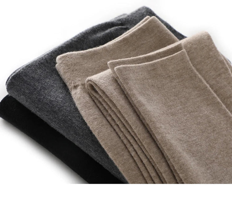 DjzDsm Hot selling new women's wool leggings slim fit and warm autumn and winter knitted women's long Australian wool leggings PlatiNum