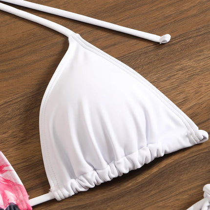 Costume da bagno 3 pezzi con stampa floreale grande con gonna lunga in rete Costume da bagno bikini micro perizoma da donna 2025 Costume da bagno estivo da spiaggia Biquini PlatiNum