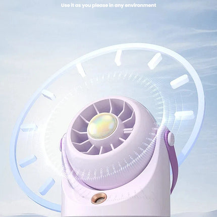 Ventilatore Portatile da Tavolo con Nebulizzatore d'Aria Fredda, Ricarica USB, Raffreddamento ad Acqua, Ventilatore Turbo con Umidificazione, Compatto Ventilatore Personale con Nebbia