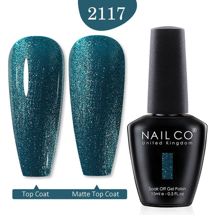 NAILCO 15ml Green Blue Series UV Nail Gel Polish Blue Colors UV&LED Gel Varnish Red Soak Off Semi Permanent LED Nail Gel Varnish
