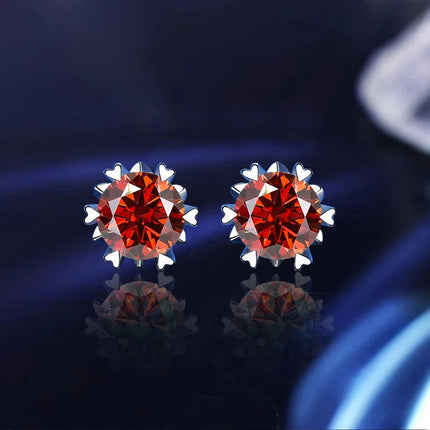 GRA 925 Sterling Silver D VVS1 Moissanite Earrings Diamond Tester Positive Snow Stud Zircon Women Sparkling Wedding Jewelry PlatiNum