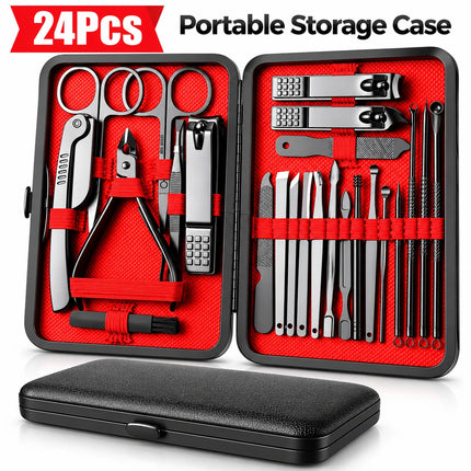 24pcs Professional Nail Clippers Kit - Razor-Sharp Blades for Precise Cutting, Durable And Long-Lasting Construction for Both Fingernail And Toenail Trimming Needs - Suitable for All Genders, Achieve Salon-Quality Nails At Ho