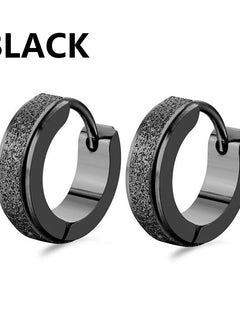 Orecchini a cerchio in acciaio inossidabile con glassa larga 2 pezzi orecchini rotondi neri per donna uomo Punk Vintage Circle Earring Jewelry Statement