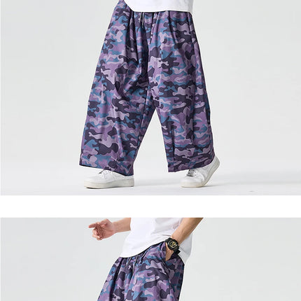 Pantaloni cargo mimetici uomo pantaloni Harem casual oversize da strada uomo pantaloni larghi Harajuku per sport all'aria aperta pantaloni a gamba larga da uomo streetwear