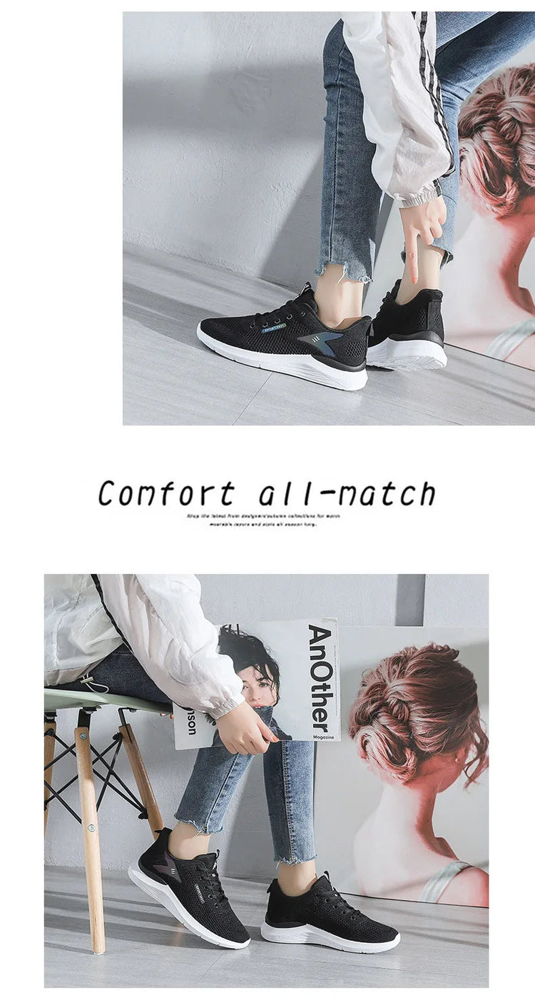 2025New Women's Trendy Sports Shoes Fashion Mesh Casual Shoes Lightweight Breathable Running Shoes PlatiNum